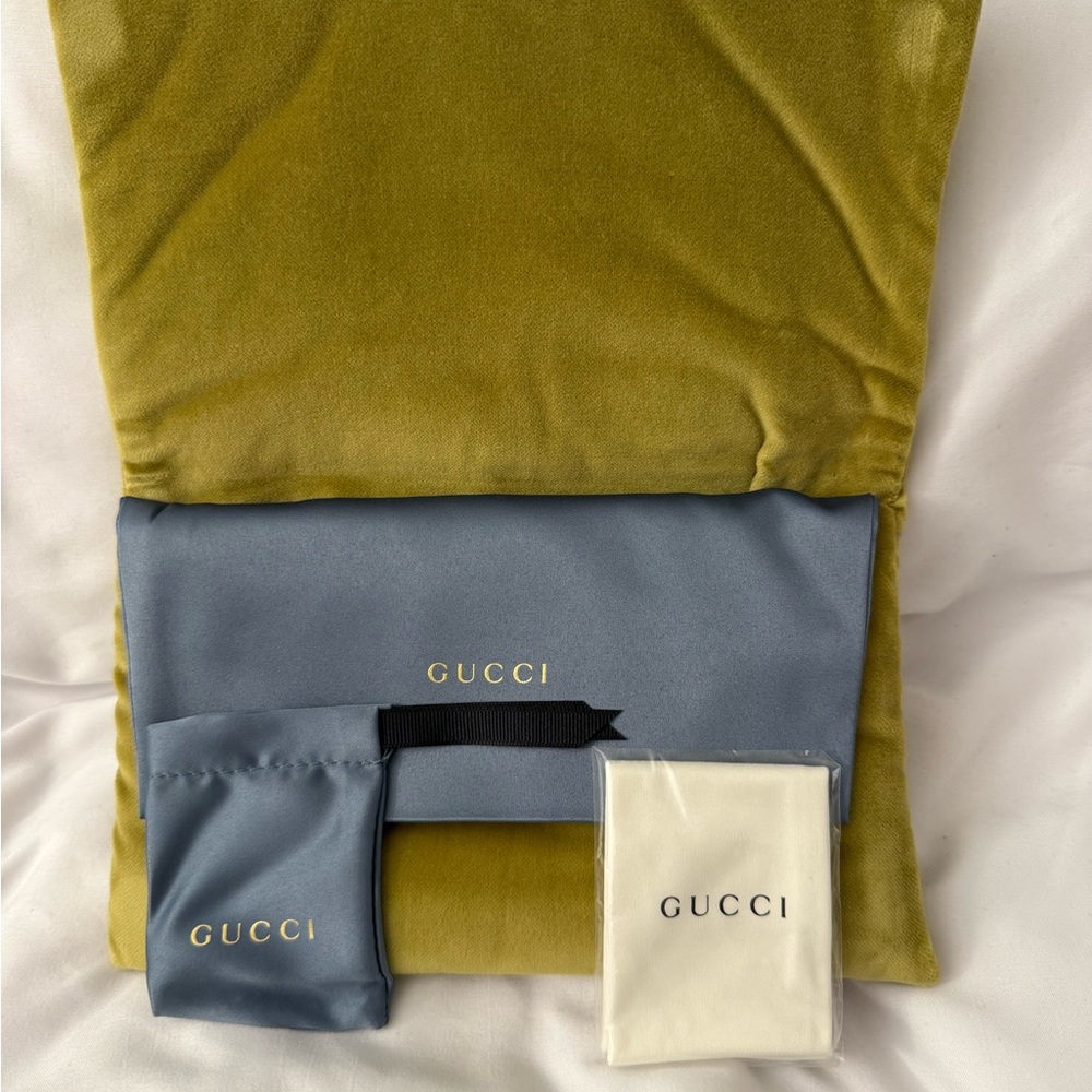 Gucci Green and Blue Soft Case Velvet Pouch